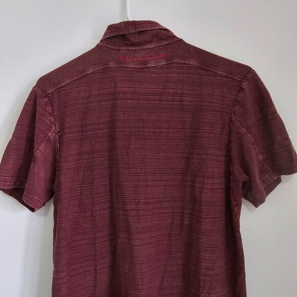 Men's Guess Short Sleeve Golf Shirt, Size S, Brown/Burgundy - Picture 6 of 14